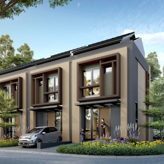 Desain rumah minimalis tipe 5x12 di Vireya BSD City dengan tata ruang efisien.