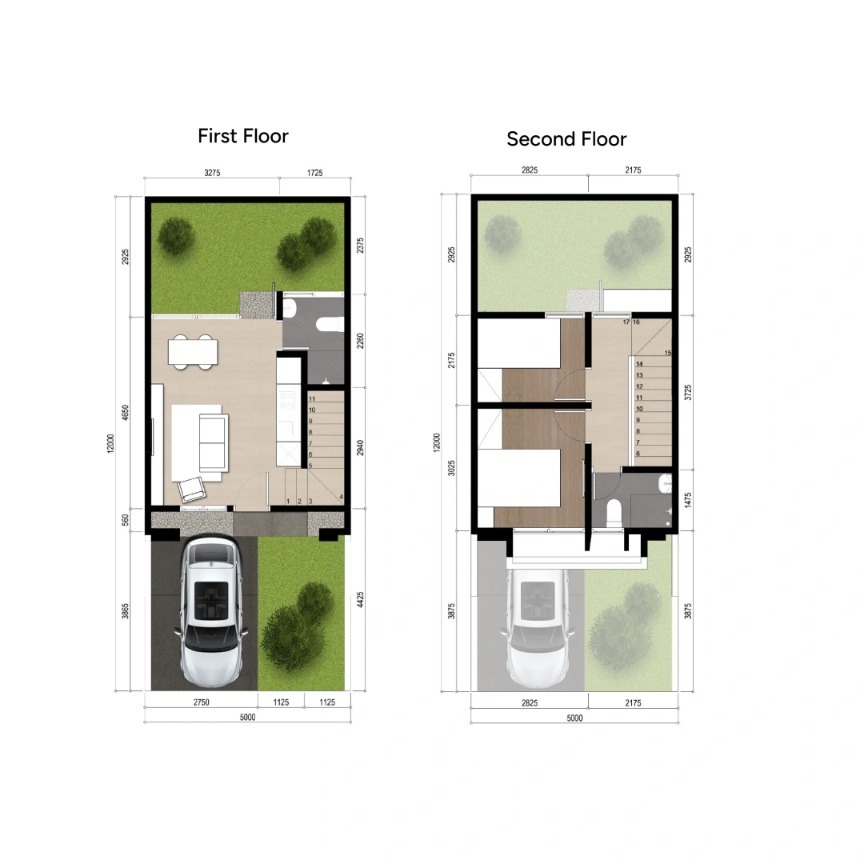 Denah cluster vireya type 5x12